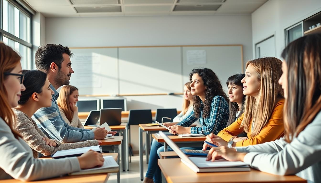 Student using a study guide to organize academic notes